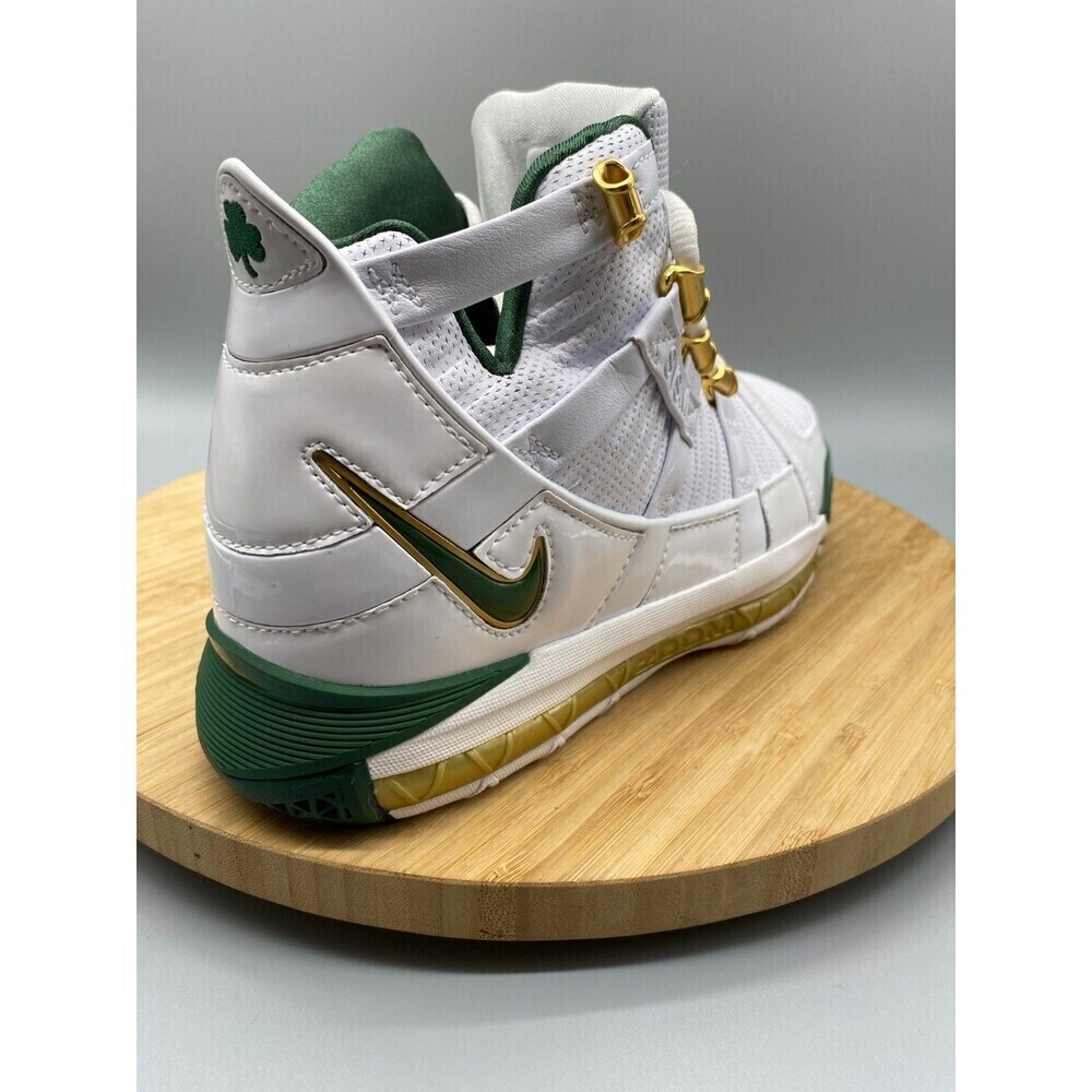 Nike Shoes Mens Size 6 White Green Gold LeBron 3 Sneaker Lace Up Mid AO2434-102 - Picture 11 of 12